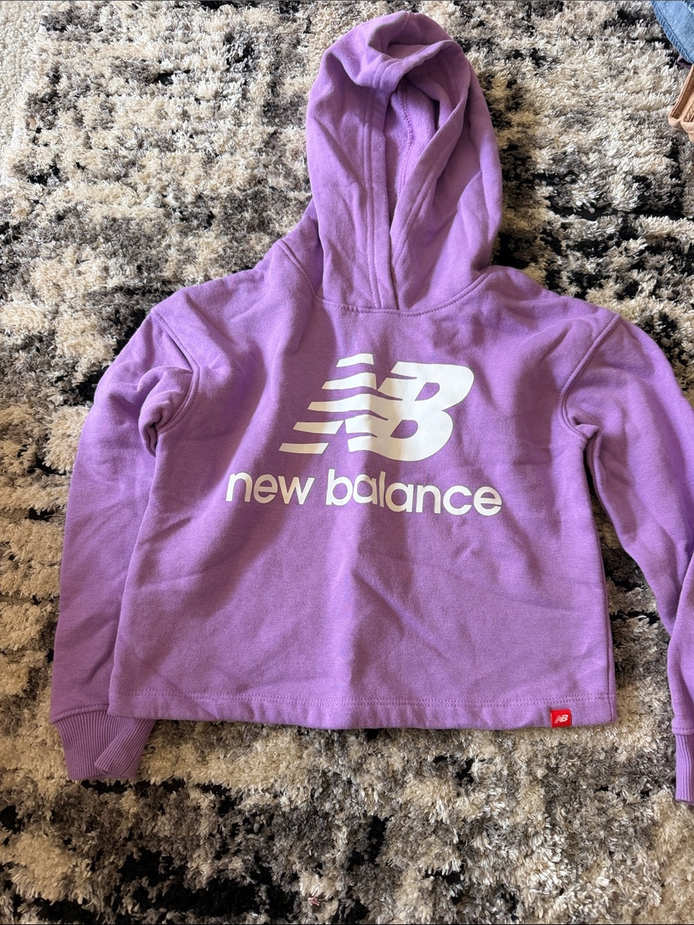 New Balance Lilac Pullover Hoodie with White Logo
